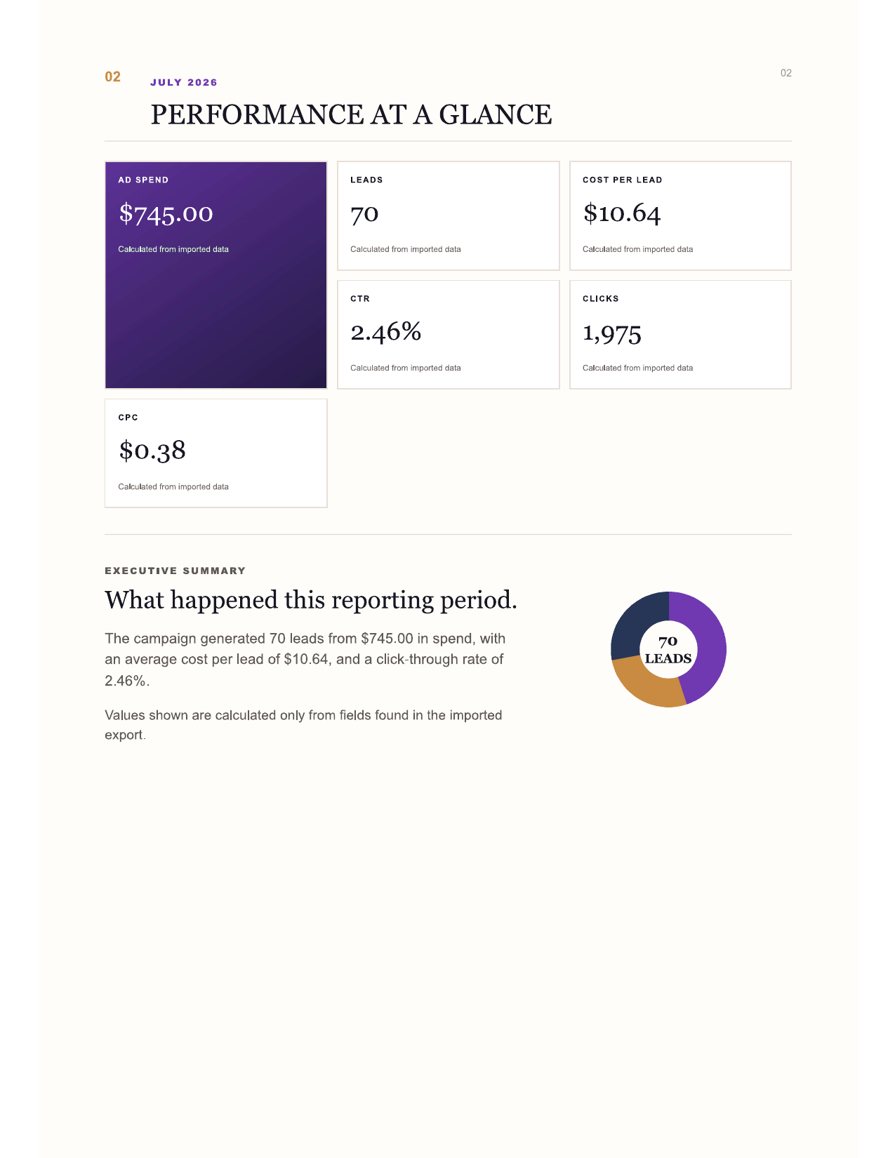 Sample executive overview