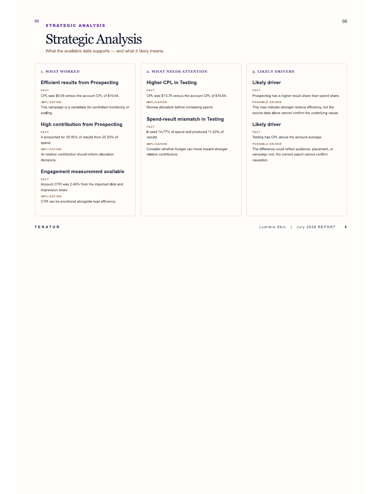 Sample strategic analysis